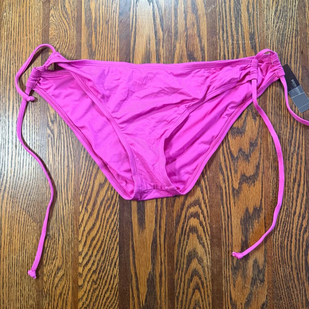 NWT Bisou Bisou Pink Swim Bikini Bottoms Tie Sides Size XL
